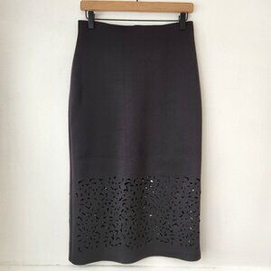 Clover Canyon Laser Cut Black Pencil Skirt Career Professional Women's S